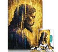 Puzzle Jésus doré pour Adultes et Adolescents Ce Puzzle Relax Games est Un pour Toute la Famille 38x26cm