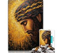 Puzzle Jésus doré pour Adultes, Jeu éducatif, Jouet de défi, idéal comme Cadeau pour Toute la Famille 50x75cm