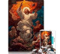 Puzzle Jésus en vitrail 1000 pièces pour Adultes, Jeu Familial Anti-Stress, défi Difficile, Collection d'artistes, Beaux-Arts (38x26cm)