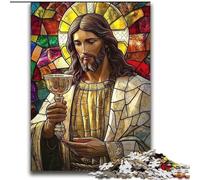 Puzzle Jésus en vitrail 2000 pièces pour Adolescents, à partir de 14 Ans Jeux Amusants, activités à la Maison, Cadeaux d'anniversaire, Cadeaux de Voyage (70x100cm)