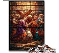 Puzzle Jésus en vitrail pour Adolescents, Jeux éducatifs, décoration d'intérieur, Cadeau d'anniversaire, Art Mural (26x38cm)