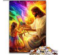 Puzzle Jésus et la Petite Fille 1000 pièces pour Adolescents, Jeu Stimulant et Jeu en Famille, Collection d'artistes, Beaux-Arts pour Les 14 Ans et Plus 50x75cm