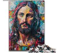 Puzzle Jésus Graffiti pour Adolescents 1000 pièces, Assemblage de Motifs Amusant à la Maison, Cadeau d'anniversaire, Cadeau de Voyage 50x75cm