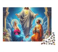 Puzzle Jésus-La Descente Divine-1000 pièces-Carton Robuste et Anti-poussière-Idéal pour Les Voyages,Les Vacances ou Une activité en intérieur-pour Adultes,Adolescents,débutants et familles-38x26cm