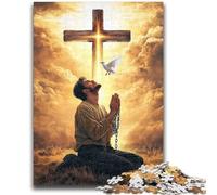 Puzzle Jésus pour Adolescents, 1 000 pièces, pour Tuer Le Temps en Vacances avec des pièces de Formes aléatoires entièrement emboîtables (38x26cm)