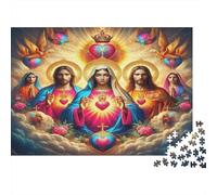 Puzzle Jésus - Religion Puzzle pour Adultes Enfants Jésus avec Un Cœur Sacré à Partir de 12 Ans Jeu Éducatif 70x50cm/1000pcs