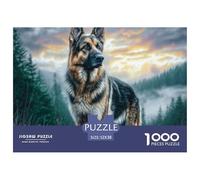 Puzzle Jeu 1000 Pièces Chien Métis Paysage Montagneux, Activité Familiale Éducative Stimulant pour Adultes Enfants 52x38cm