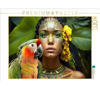 Puzzle · Jeune Femme | avec un perroquet · 1000 pièces · Format assemblé 64 × 48 cm · CALVENDO Puzzle