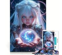 Puzzle Jeune Mage à Orbe de Cristal 1000 Pièces Jeu de Réflexion Amusant Pièces Parfaitement Imbriquées Cadeau d'anniversaire Casse-tête (50x75cm)