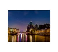 Puzzle Jeux Éducatifs，Cathédrale de Berlin et Spree la Nuit，Jeux Amusants pour La Famille Pensée Logique Exercice Jouet Cadeaux pour Adultes（50x70cm）-AV68