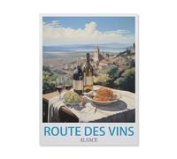 Puzzle Jeux Éducatifs，Route des vins d'Alsace，Jeux Amusants pour La Famille Pensée Logique Exercice Jouet Cadeaux pour Adultes（38x26cm）-GM80