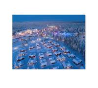 Puzzle Jeux Éducatifs，Village du Père Noël enneigé à Rovaniemi, Finlande，Jeux Amusants pour La Famille Pensée Logique Exercice Jouet Cadeaux pour Adultes（50x70cm）-F28