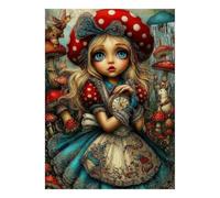 Puzzle Jigsaw, 1000 Pcs Girl Mushroom Rabbit Creative Art Home Decor | 52x38cm Papier, Exercice Mental, Finition Surface Lisse, Amateurs D'art, Réduction Du Stress