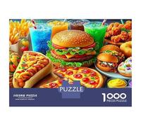 Puzzle Jigsaw 1000 Pièces Alimentation Rapide Assortie et Pizza dans Un écran Vibrant Puzzles 38x26cm/1000pcs pour Adultes Et Enfants Cadeau Jeu D'Intelligence Pression Réduite DIY Carton