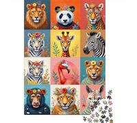 Puzzle Jigsaw 1000 Pièces Animaux Portraits Floraux Puzzles 38x26cm/1000pcs pour Enfants Cadeau Jeu D'Intelligence Familial Bricolage Carton