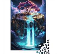 Puzzle Jigsaw 1000 Pièces Arbre d'île Flottante Puzzles 38x26cm/1000pcs pour Enfants Cadeau Jeu D'Intelligence Pression Réduite DIY Carton