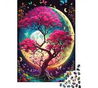 Puzzle Jigsaw 1000 Pièces Arbre Magique Lune Puzzles 52x38cm/1000pcs pour Adultes Et Enfants Cadeau Jeu D'Intelligence Familial Bricolage Carton