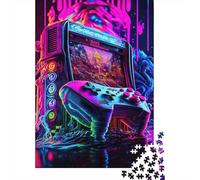 Puzzle Jigsaw 1000 Pièces Arcade de Jeux néon Puzzles 38x26cm/1000pcs pour Enfants Cadeau Jeu D'Intelligence Familial DIY Carton