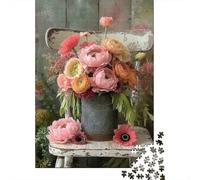 Puzzle Jigsaw 1000 Pièces Arrangement Floral Rustique Puzzles 52x38cm/1000pcs pour Enfants Cadeau Jeu D'Intelligence Familial DIY Carton