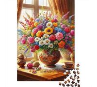 Puzzle Jigsaw 1000 Pièces Arrangement Floral Still Life Puzzles 70x50cm/1000pcs pour Enfants Cadeau Jeu D'Intelligence Pression Réduite DIY Carton