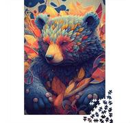 Puzzle Jigsaw 1000 Pièces Art Abstrait de l'ours Puzzles 52x38cm/1000pcs pour Adultes Et Enfants Cadeau Jeu D'Intelligence Familial DIY Carton