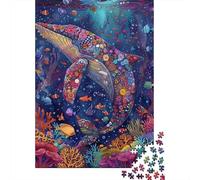 Puzzle Jigsaw 1000 Pièces Art Baleine océan Puzzles 38x26cm/1000pcs pour Enfants Cadeau Jeu D'Intelligence Familial DIY Carton