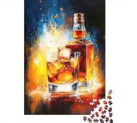 Puzzle Jigsaw 1000 Pièces Art de Bouteille de Whisky Puzzles 38x26cm/1000pcs pour Enfants Cadeau Jeu D'Intelligence Pression Réduite DIY Carton