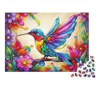Puzzle Jigsaw 1000 Pièces Art de Colibri coloré Puzzles 52x38cm/1000pcs pour Adultes Et Enfants Cadeau Jeu D'Intelligence Pression Réduite Bricolage Carton