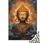 Puzzle Jigsaw 1000 Pièces Art de la Statue de Bouddha Puzzles 52x38cm/1000pcs pour Adultes Et Enfants Cadeau Jeu D'Intelligence Familial Bricolage Carton