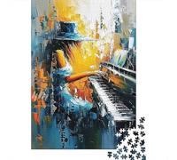 Puzzle Jigsaw 1000 Pièces Art de Piano Abstrait Puzzles 52x38cm/1000pcs pour Enfants Cadeau Jeu D'Intelligence Pression Réduite Bricolage Carton