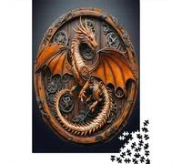 Puzzle Jigsaw 1000 Pièces Art du Dragon Steampunk Puzzles 70x50cm/1000pcs pour Adultes Et Enfants Cadeau Jeu D'Intelligence Familial DIY Carton