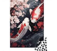 Puzzle Jigsaw 1000 Pièces Art du Poisson Koi Puzzles 38x26cm/1000pcs pour Enfants Cadeau Jeu D'Intelligence Pression Réduite Bricolage Carton