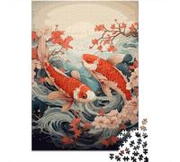 Puzzle Jigsaw 1000 Pièces Art du Poisson Koi Puzzles 52x38cm/1000pcs pour Adultes Et Enfants Cadeau Jeu D'Intelligence Familial DIY Carton