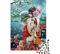 Puzzle Jigsaw 1000 Pièces Art Geisha Japonais Puzzles 70x50cm/1000pcs pour Enfants Cadeau Jeu D'Intelligence Pression Réduite DIY Carton
