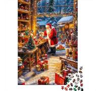 Puzzle Jigsaw 1000 Pièces Atelier du Père Noël Puzzles 52x38cm/1000pcs pour Adultes Et Enfants Cadeau Jeu D'Intelligence Familial DIY Carton