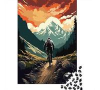 Puzzle Jigsaw 1000 Pièces Aventure Mountain Biker Puzzles 38x26cm/1000pcs pour Enfants Cadeau Jeu D'Intelligence Pression Réduite Bricolage Carton