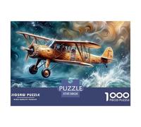Puzzle Jigsaw 1000 Pièces Avion en vol Puzzles 38x26cm/1000pcs pour Adultes Et Enfants Cadeau Jeu D'Intelligence Pression Réduite DIY Carton