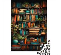 Puzzle Jigsaw 1000 Pièces Bibliothèque avec Plantes Puzzles 38x26cm/1000pcs pour Enfants Cadeau Jeu D'Intelligence Pression Réduite Bricolage Carton
