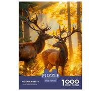 Puzzle Jigsaw 1000 Pièces Cerf Puzzles 70x50cm/1000pcs pour Enfants Cadeau Jeu D'Intelligence Pression Réduite DIY Carton