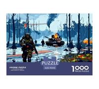 Puzzle Jigsaw 1000 Pièces Champ de Bataille de la Guerre Mondiale Puzzles 70x50cm/1000pcs pour Adultes Et Enfants Cadeau Jeu D'Intelligence Pression Réduite DIY Carton