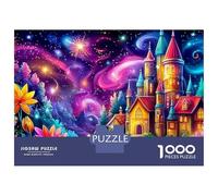Puzzle Jigsaw 1000 Pièces Château dans Le Jardin des Fleurs Puzzles 70x50cm/1000pcs pour Enfants Cadeau Jeu D'Intelligence Familial Bricolage Carton