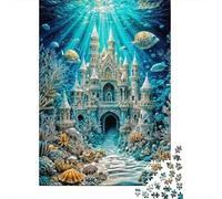 Puzzle Jigsaw 1000 Pièces Château sous-Marin Fantasy Puzzles 38x26cm/1000pcs pour Enfants Cadeau Jeu D'Intelligence Pression Réduite Bricolage Carton