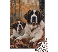 Puzzle Jigsaw 1000 Pièces Chiens Saint Bernard Puzzles 38x26cm/1000pcs pour Adultes Et Enfants Cadeau Jeu D'Intelligence Pression Réduite DIY Carton