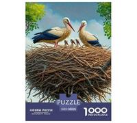 Puzzle Jigsaw 1000 Pièces Cigogne Blanche Puzzles 38x26cm/1000pcs pour Adultes Et Enfants Cadeau Jeu D'Intelligence Pression Réduite DIY Voitureton