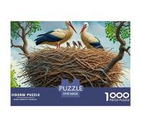 Puzzle Jigsaw 1000 Pièces Cigogne Blanche Puzzles 38x26cm/1000pcs pour Adultes Et Enfants Cadeau Jeu D'Intelligence Pression Réduite DIY Voitureton