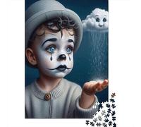 Puzzle Jigsaw 1000 Pièces Clown Enfant Nuage de Pluie Puzzles 38x26cm/1000pcs pour Enfants Cadeau Jeu D'Intelligence Pression Réduite DIY Carton
