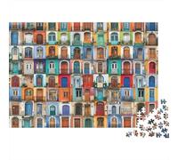 Puzzle Jigsaw 1000 Pièces Collage de Portes colorées Puzzles 38x26cm/1000pcs pour Adultes Et Enfants Cadeau Jeu D'Intelligence Pression Réduite Bricolage Carton