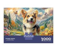 Puzzle Jigsaw 1000 Pièces Corgi à Mountain Valley Puzzles 70x50cm/1000pcs pour Adultes Et Enfants Cadeau Jeu D'Intelligence Familial Bricolage Carton