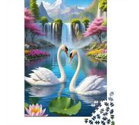 Puzzle Jigsaw 1000 Pièces Cygnes à Mountain Lake Puzzles 70x50cm/1000pcs pour Enfants Cadeau Jeu D'Intelligence Familial Bricolage Carton