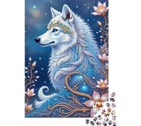 Puzzle Jigsaw 1000 Pièces Déesse du Loup Mythique Puzzles 52x38cm/1000pcs pour Adultes Et Enfants Cadeau Jeu D'Intelligence Pression Réduite DIY Carton
